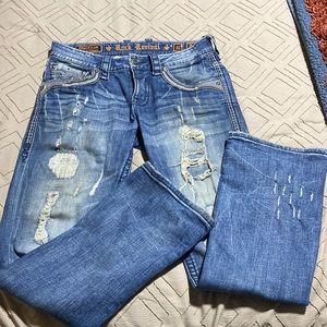 Rock Revival, very embellished appliqué, 31x 30 nice jeans.